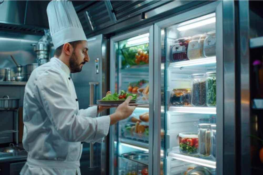 Commercial refrigeration in kitchen